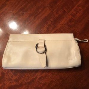 Ralph Lauren Ivory Clutch with Silver Accent